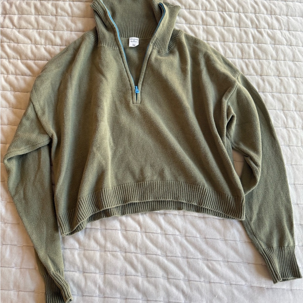 Melrose and Market Green Cowl Neck Sweater